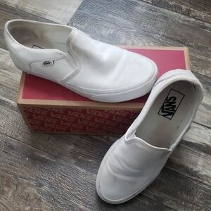 Vans Classic Slip On sneaker Shoes white size 9
